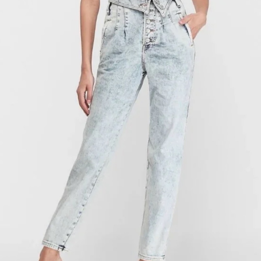 Express Tapered Ankle Super High Rise Jeans